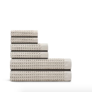 6-Piece Waffle Bath Towel Set | Onsen® (Color: Oatmeal)