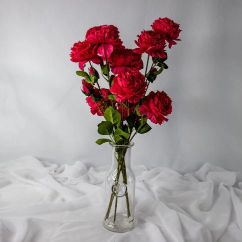 Fuchsia Peony Mini Bloom - Realistic Artificial Flowers
