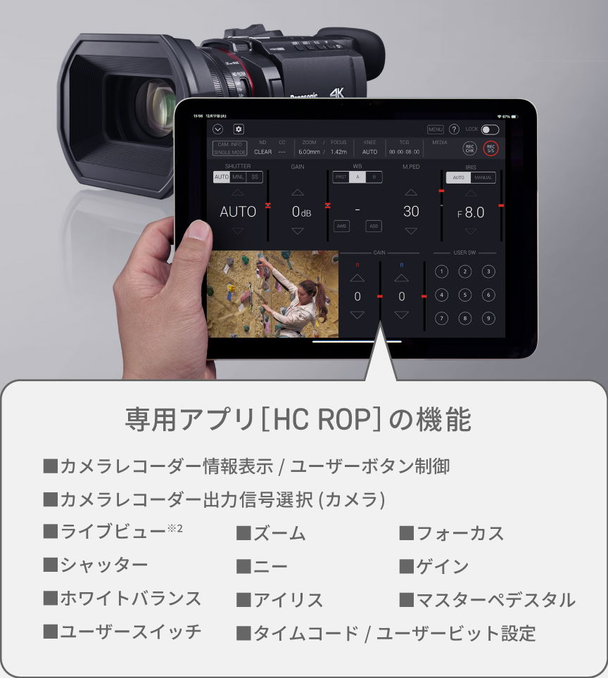 タブレットからの多彩なワイヤレス操作