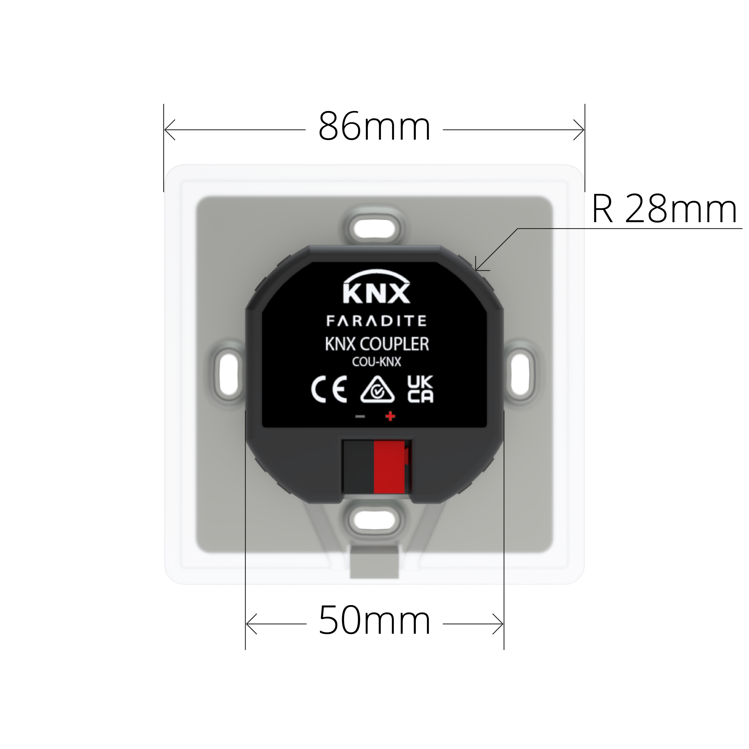 Black Faradite Motion Sensor 360 Volt Free dry contact push fit terminals