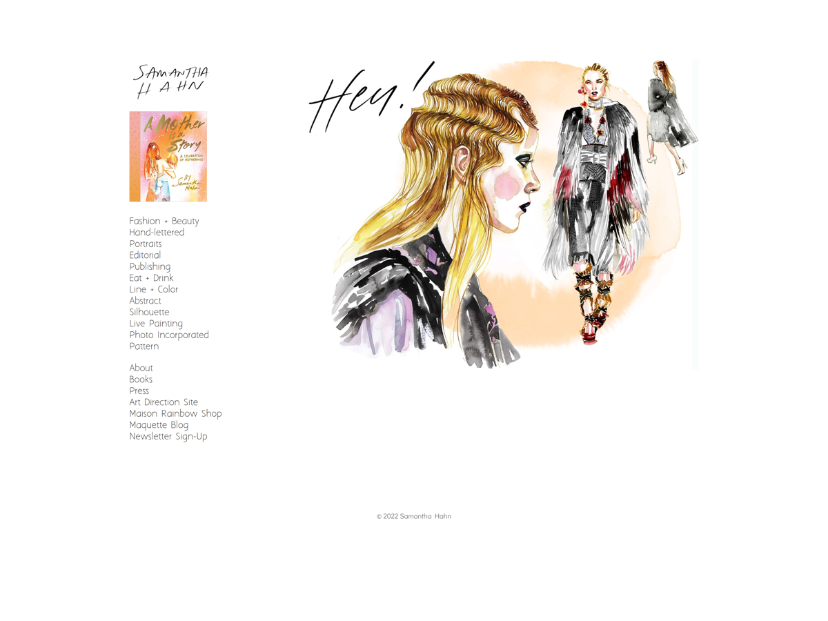 Screenshot of Samantha Hahn Illustration, from the illustrator portfolios collection.