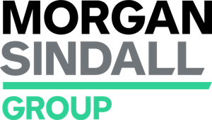 The logo displays the words SINDALL GROUP in bold letters, with SINDALL in grey above a green underline, and GROUP in green below the line on a transparent background.