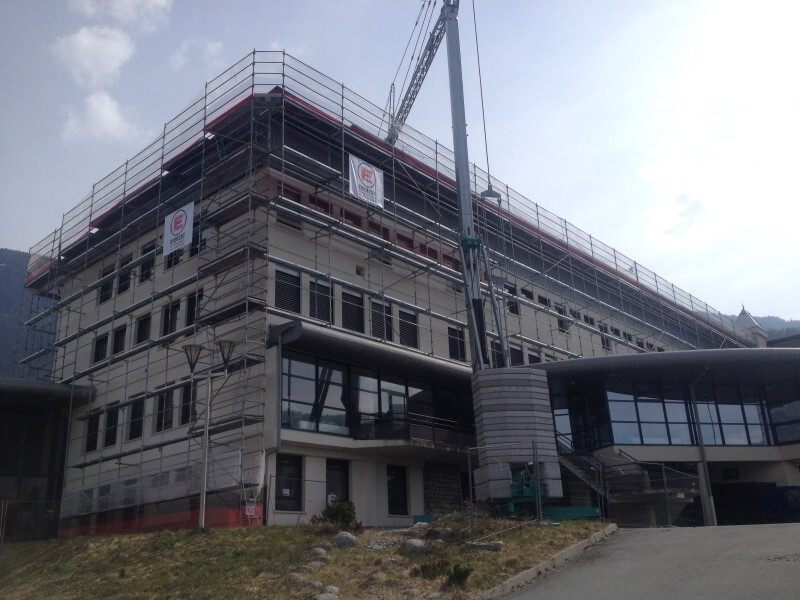 Echafaudage des toitures du Lycée de Passy - 74