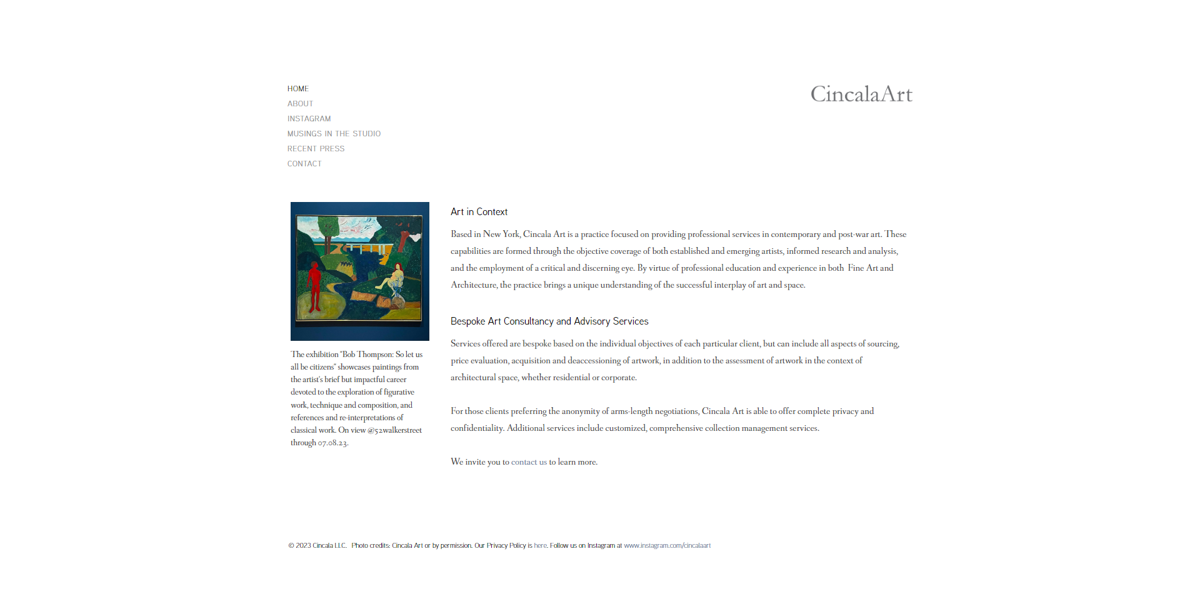 Screenshot of Cincala Art , from the advisor websites collection.