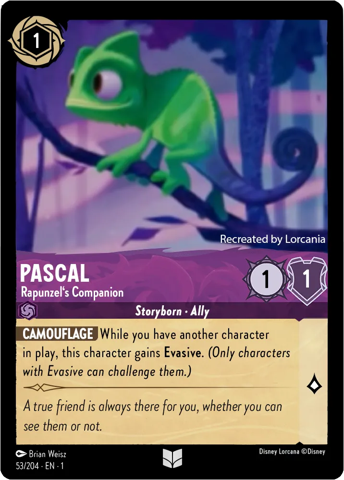 Pascal Card from Disney’s Lorcana: The First Chapter