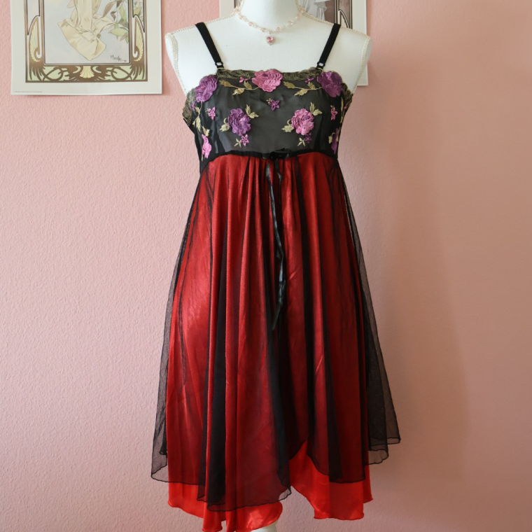 Whimsical Embroidery Slip Dress (Secondhand - M/L)