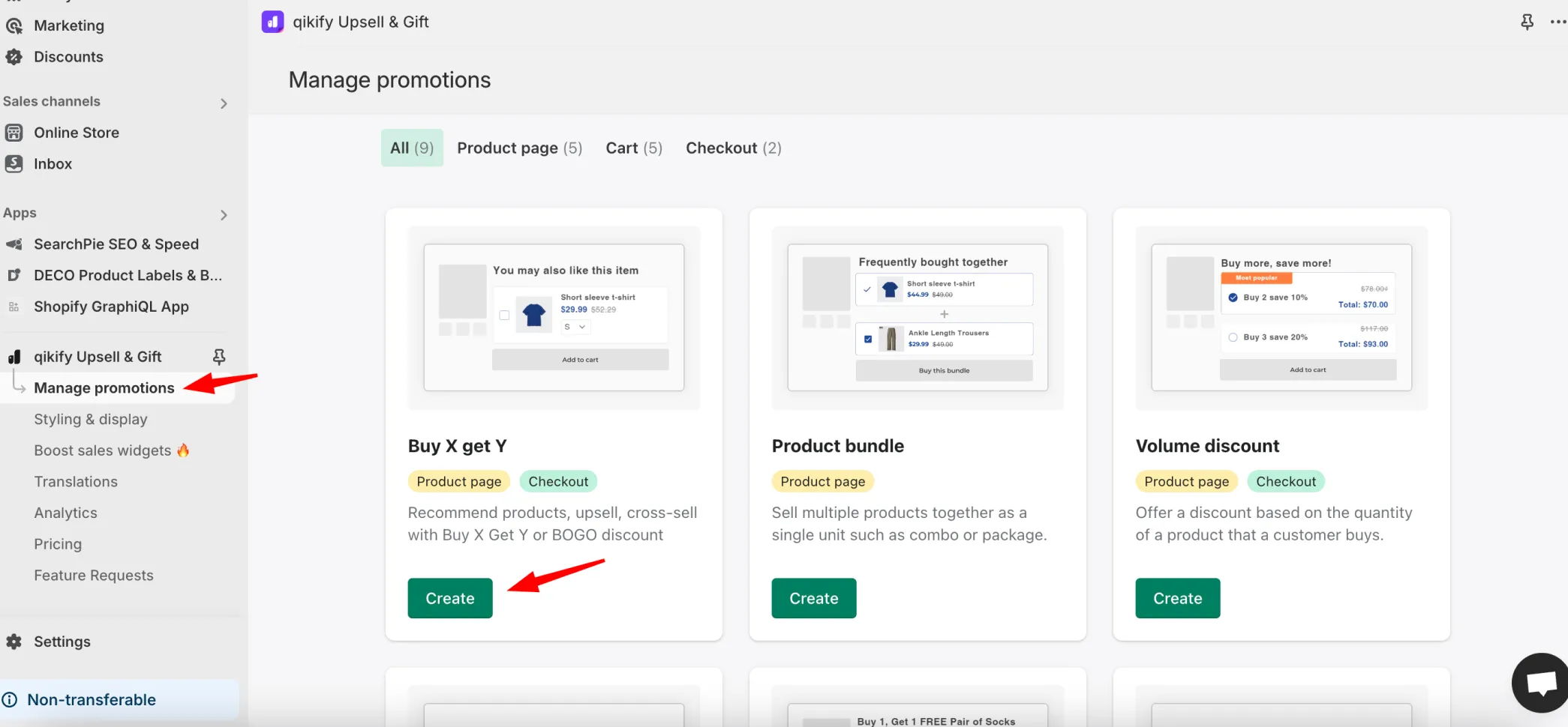 create buy x get y with qikify