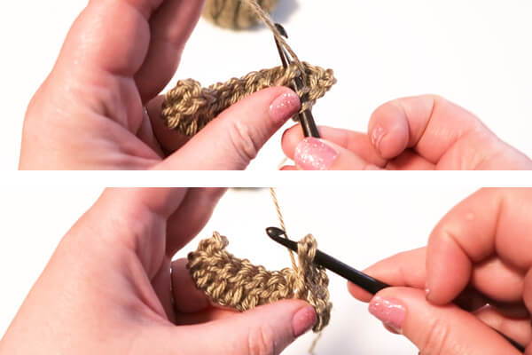 front post double crochet step 5