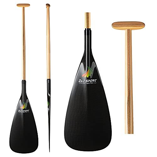 ZJ SPORT Hybrid Outrigger Canoe Paddle With Straight Wood Shaft vs
