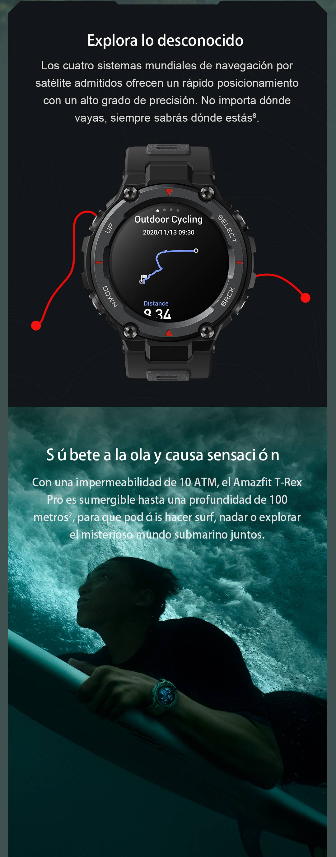 Reloj Inteligente Amazfit T-Rex Pro/ Color Blue, Amazfit : Precio Guatemala