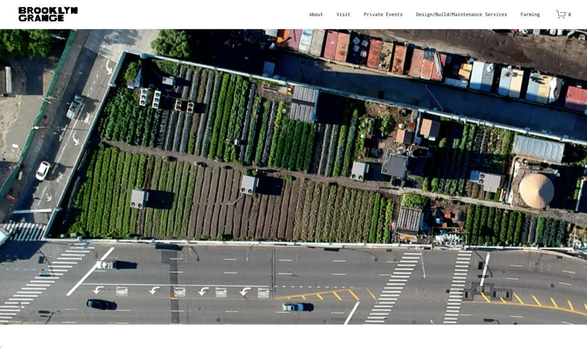 Screenshot of Brooklyn Grange, from the ecommerce websites collection.