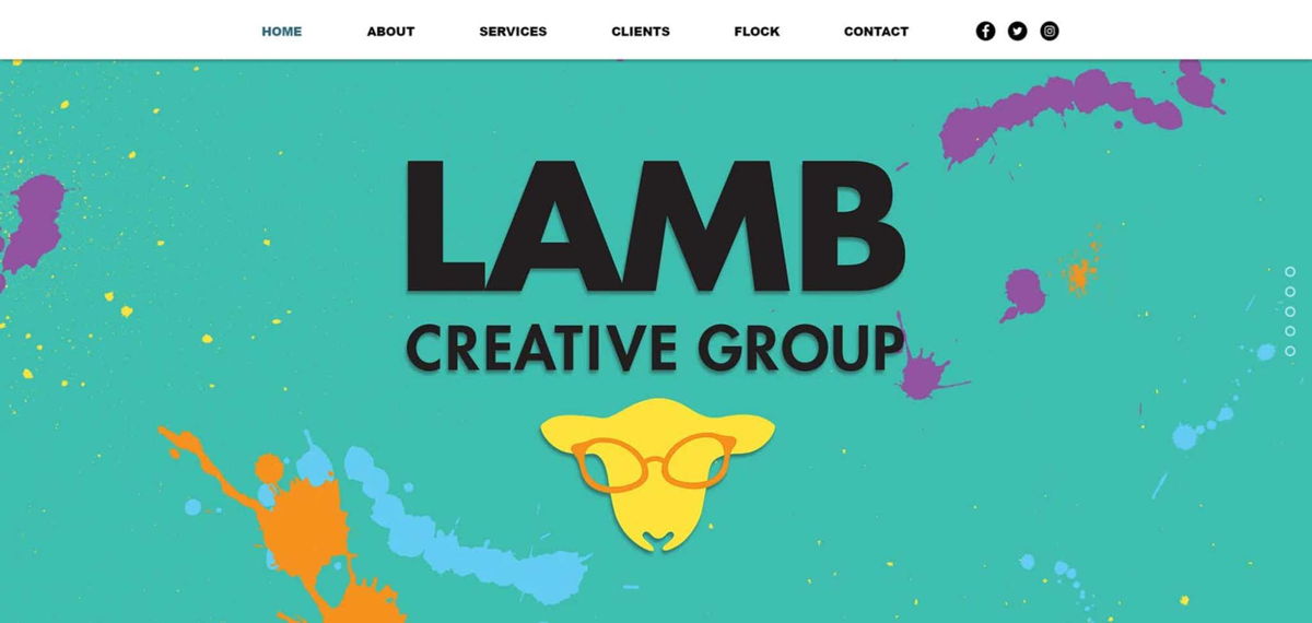 Screenshot of Lamb Creative Group, from the advertising & marketing agency websites collection.