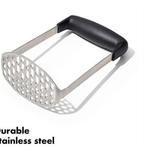 OXO Good Grips Stainless Steel Smooth Potato Masher, Black/Silver