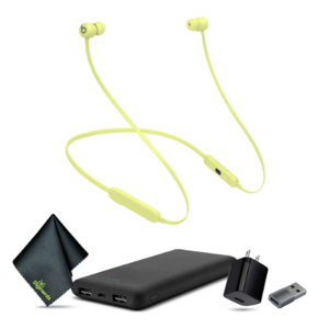 Beats Flex Wireless In-Ear Headphones (Yellow) Bundle + Accessories