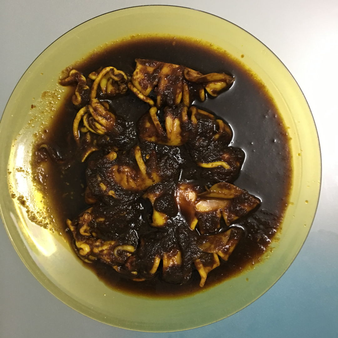 Nov 6th, 2019 - it taste SUPERB.  Only have 5 squids. So only can make 1/2 recipe. Btw, mine is wet for some gravy. Next time will try the dry cumi.