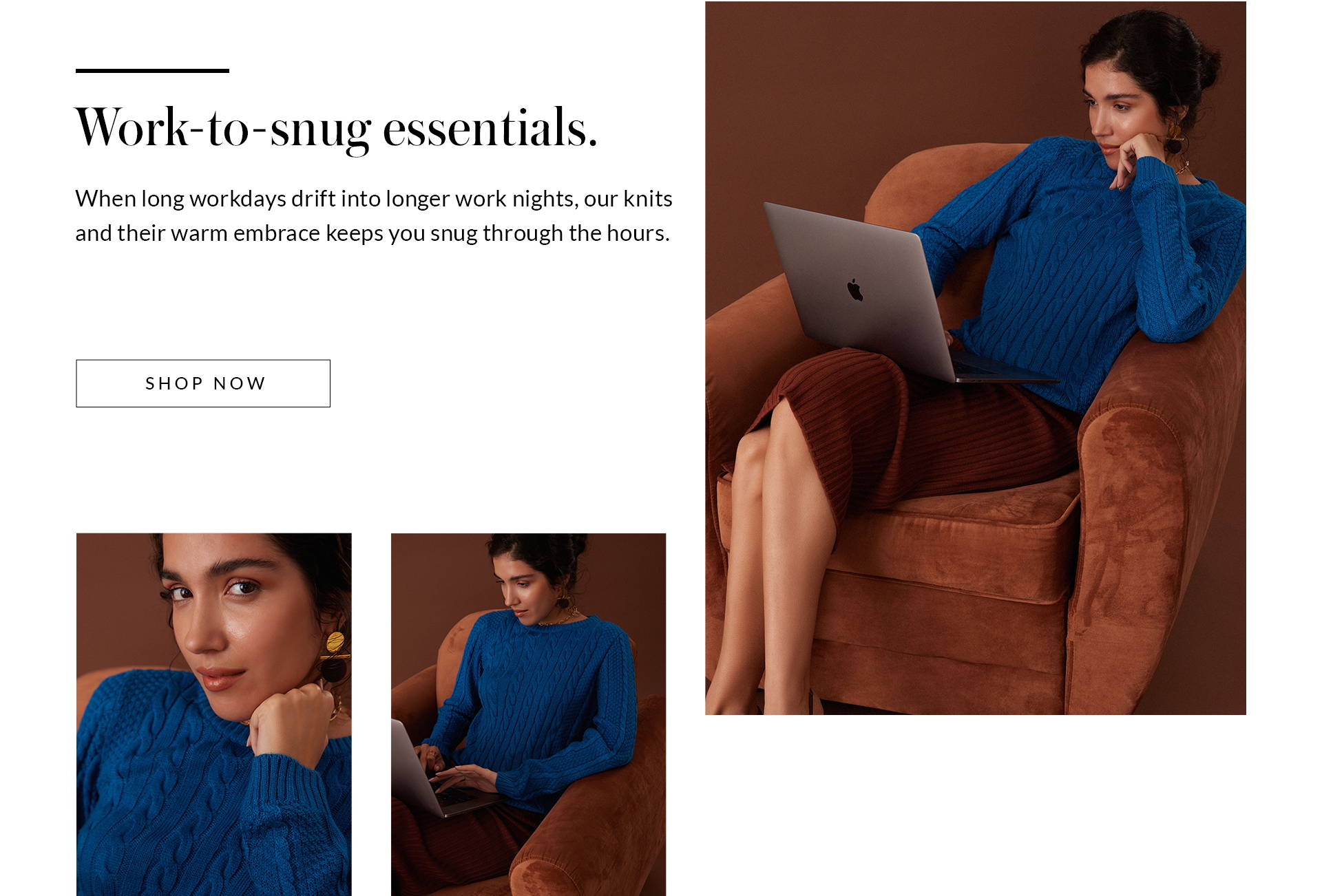 Blue Woollen Textured Sweater
