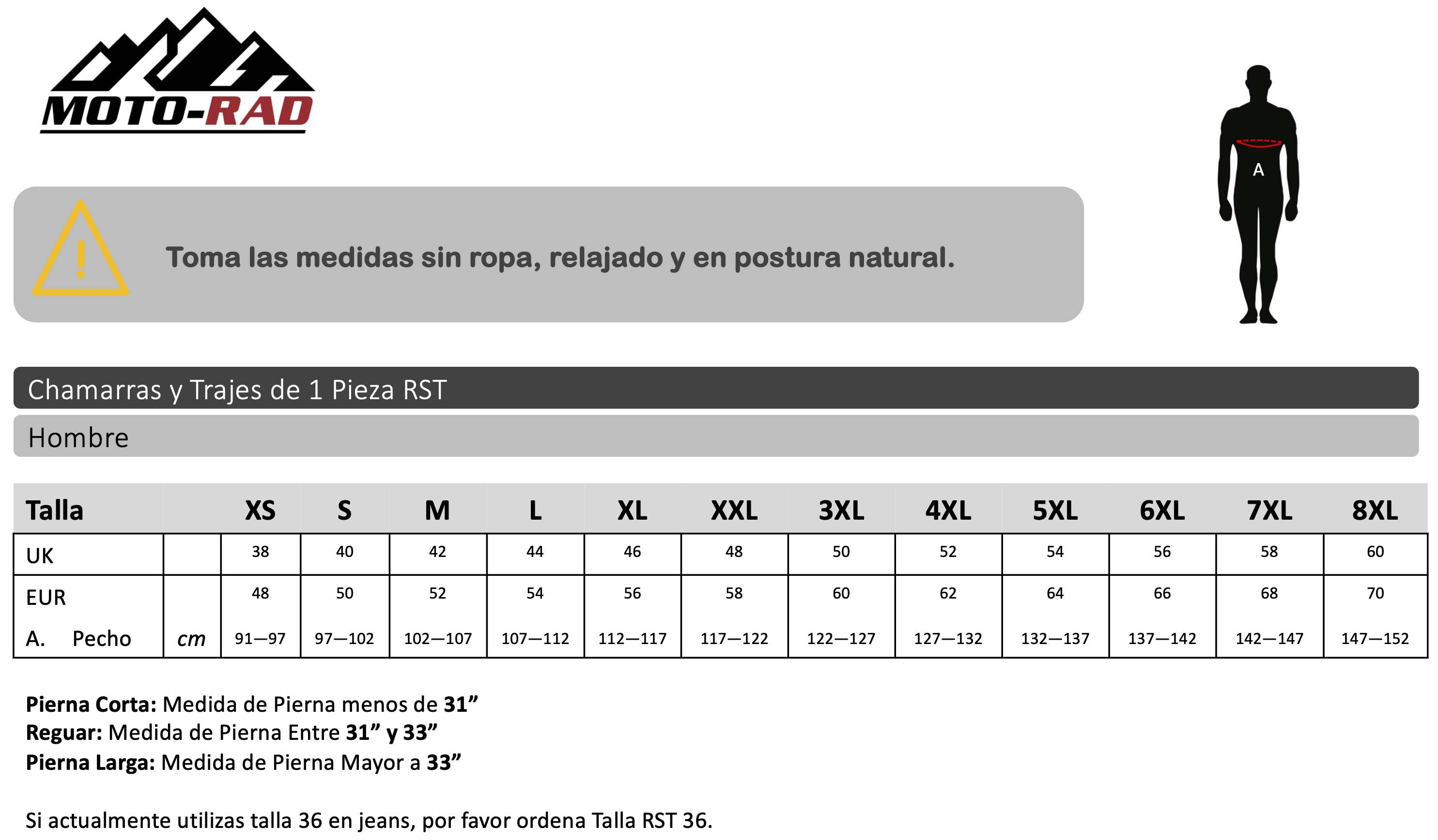 Guia de Tallas Pantalones Bering