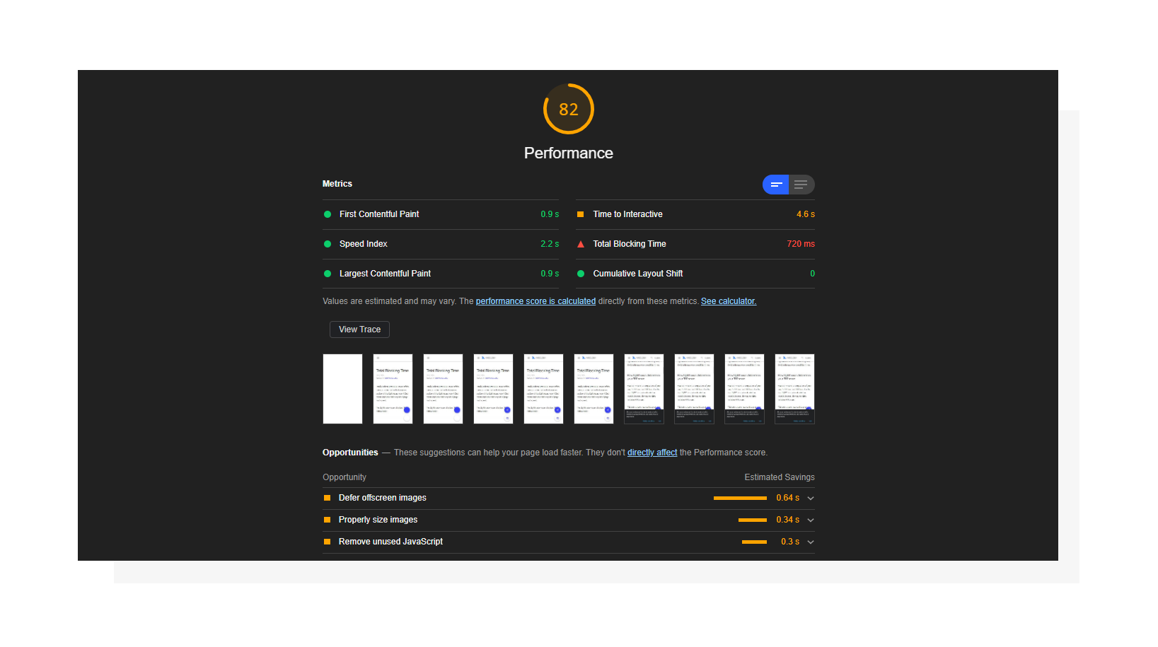 Lighthouse Performance Report