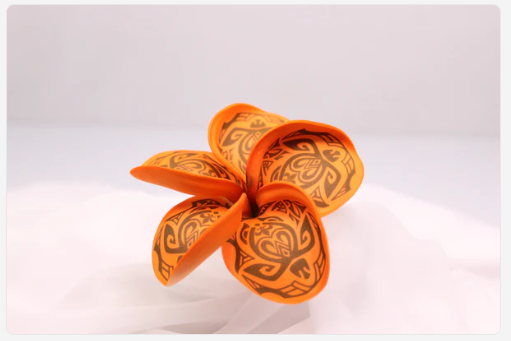 Sunset Orange Turtle Frangipani Real Touch (6 Pack) - Realistic Artificial Flowers - Image 2