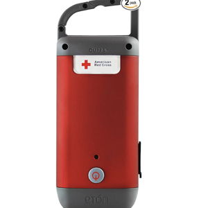Eton - American Red Cross Clipray Crank-Powered, Clip-On Flashlight & Smartphone Charger,Cherry Red,Hand Crank, Hands Free Carabiner Clip, Pack of 2