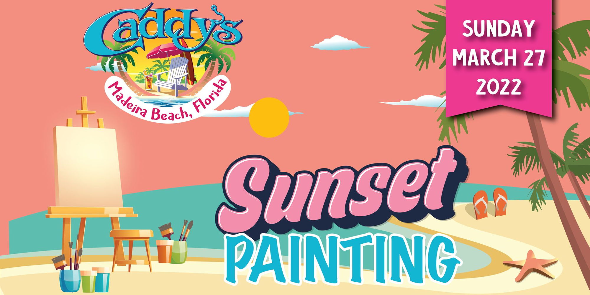 Sunset Painting at Caddy’s Mad Beach! promotional image