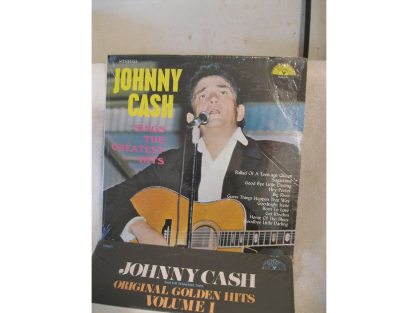 3 JOHNNY CASH ALBUMS - GOLDEN HITS VOL 1 & 2-SINGS  HIS GREATEST HITS-ALL SEALED