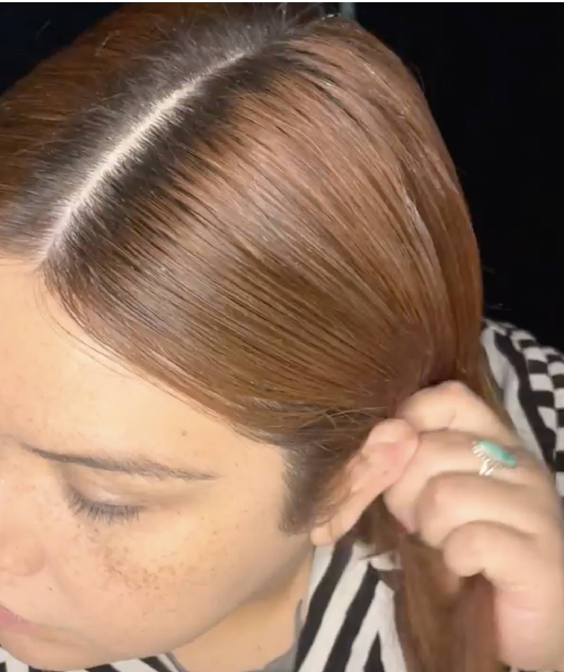 davines center part hair tutorial