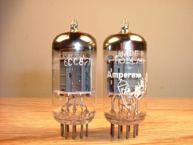 Amperex 1960 vintage 12AU7 ECC82 vacuum tubes matched u...