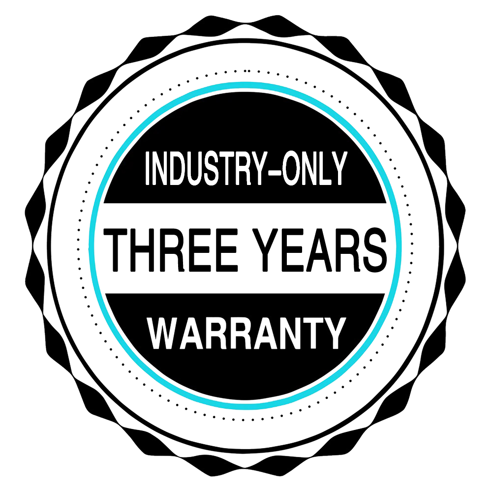 industry-only 3 years warranty