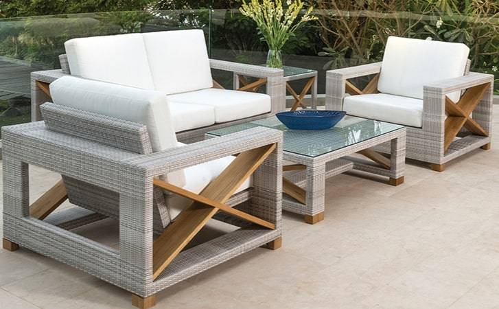 Kingsley Bate Jupiter Teak Woven Wicker Outdoor Patio Seating Furniture