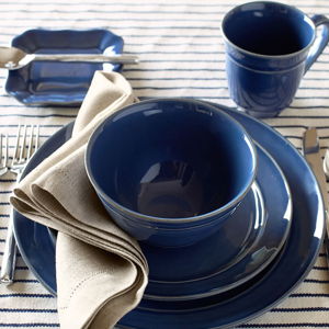Cambria Handcrafted Stoneware Mugs: ocean blue, set of 4