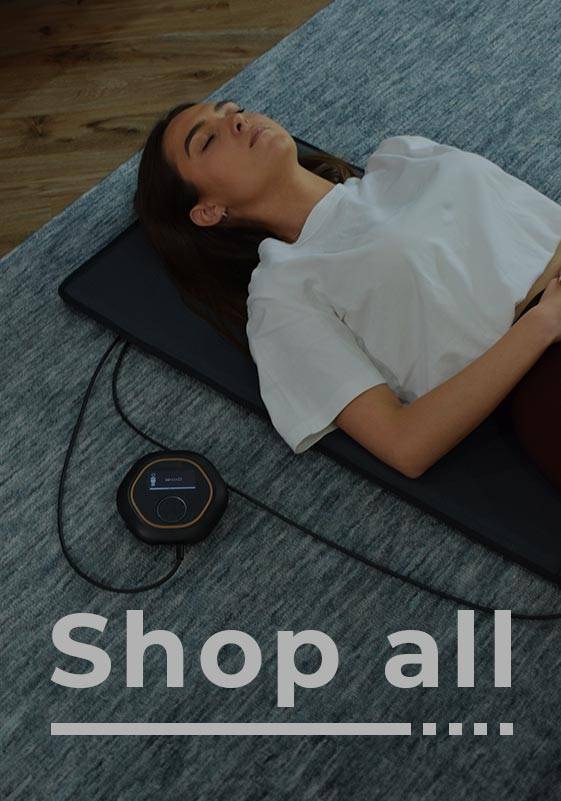 Laying on mat (shop all button)
