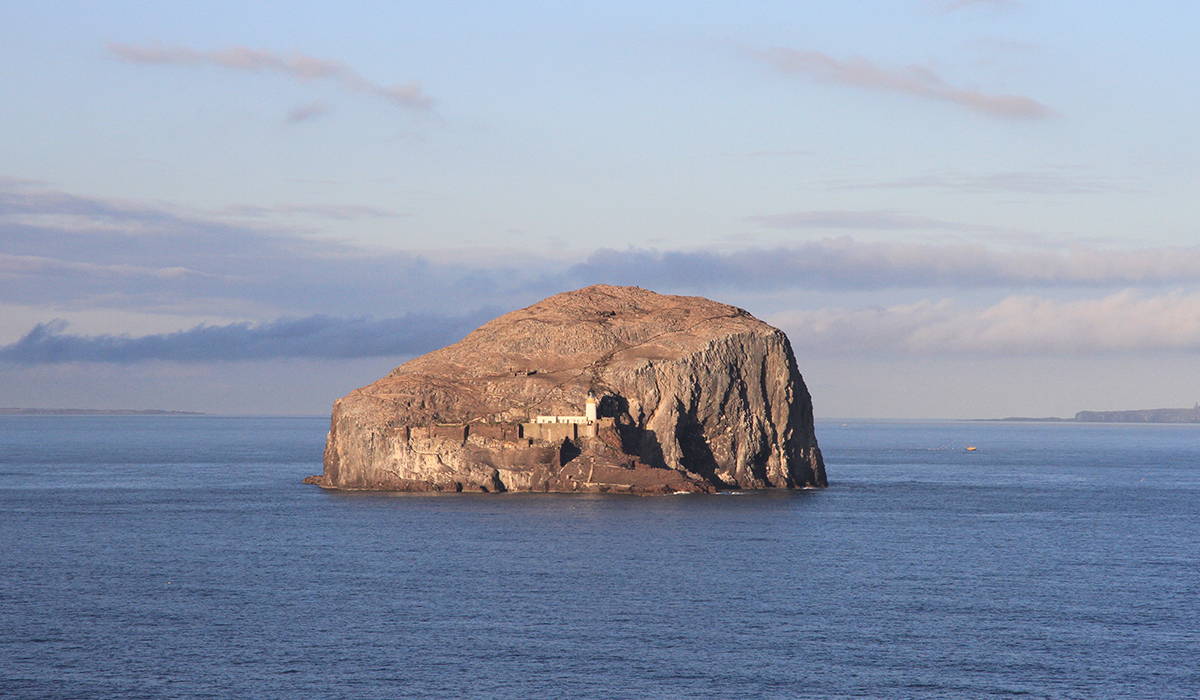 The Bass Rock in Distance