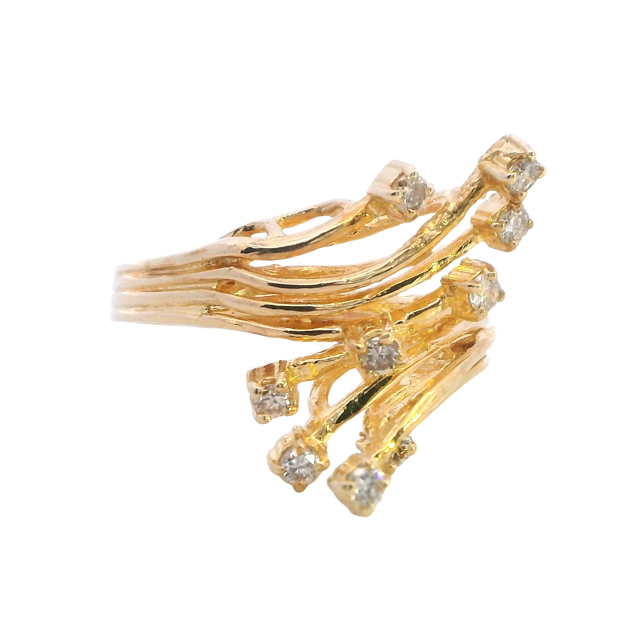 14ct Yellow Gold Multi-Diamond Ring - Image 3