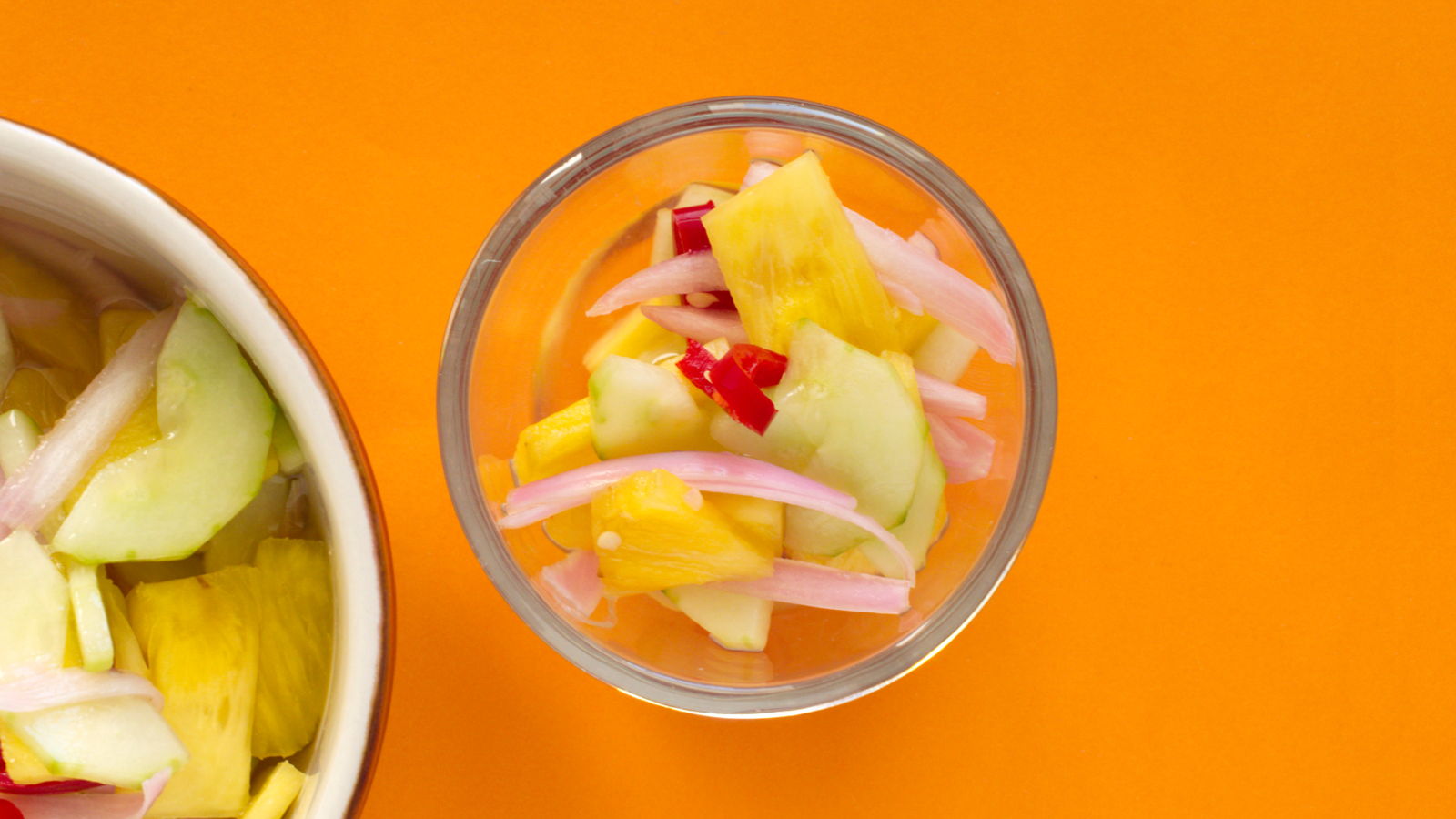 Quick Pickled Cucumber, Onion and Pineapple