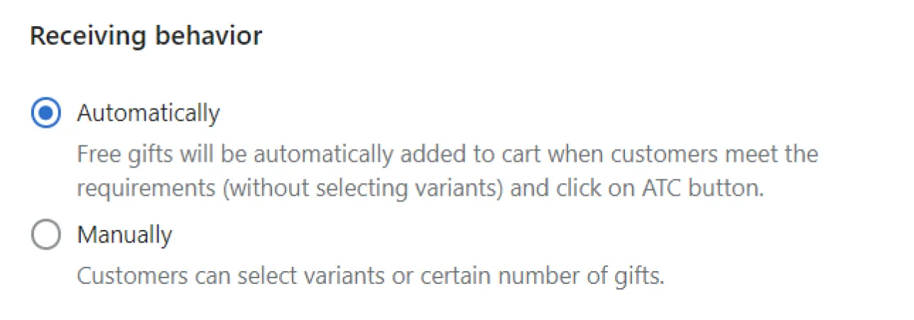 rules for free gift with purchase