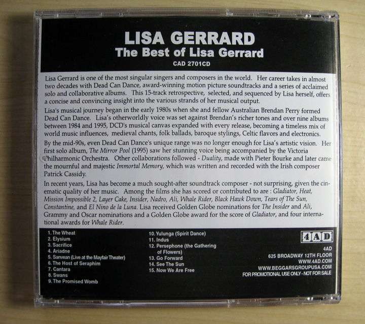Lisa Gerrard - The Best Of Lisa Gerrard - Promo - Promo... 2