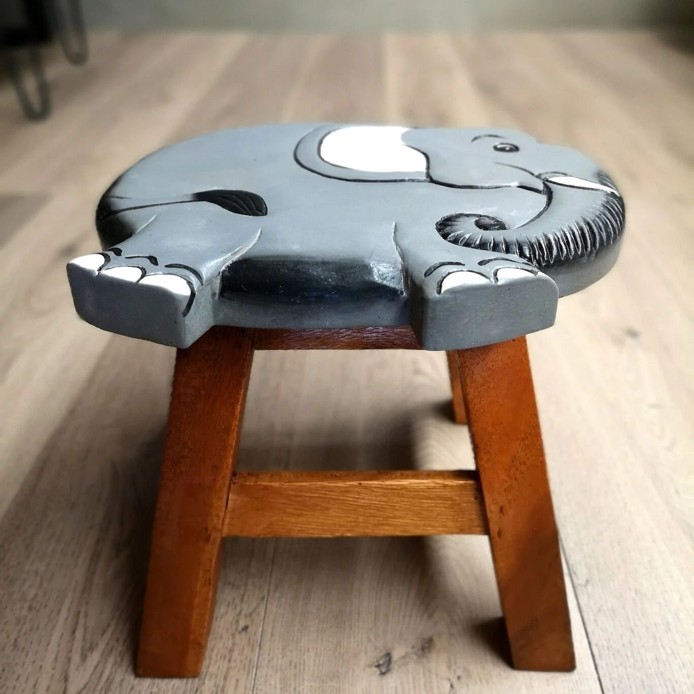 Kids Chair Wooden Stool Animal ELEPHANT Theme Children’s Chair and Toddlers Stepping Stool - Image 2