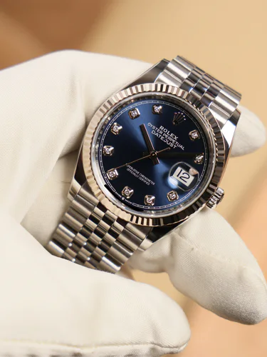 Rolex Datejust Blue Diamond Dial Jubilee