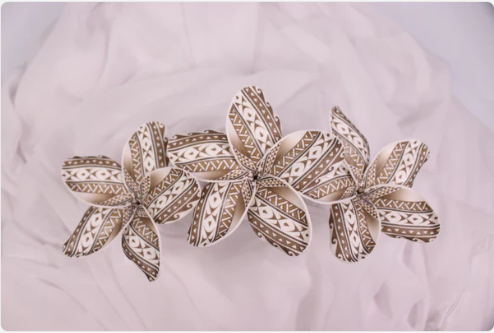 Mocha Tribal Tattoo Frangipani Real Touch (6 Pack) - Realistic Artificial Flowers - Image 3