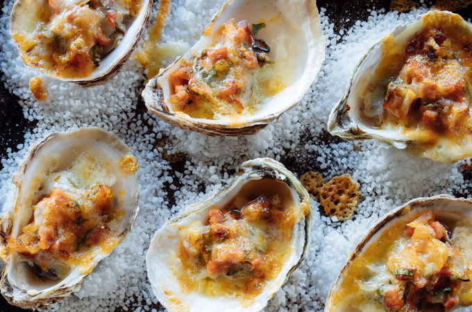 Chorizo Oysters au Gratin