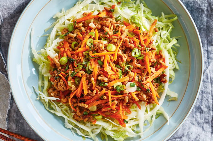 Egg Roll in a Bowl (Cabbage Noodles with Ginger Pork)