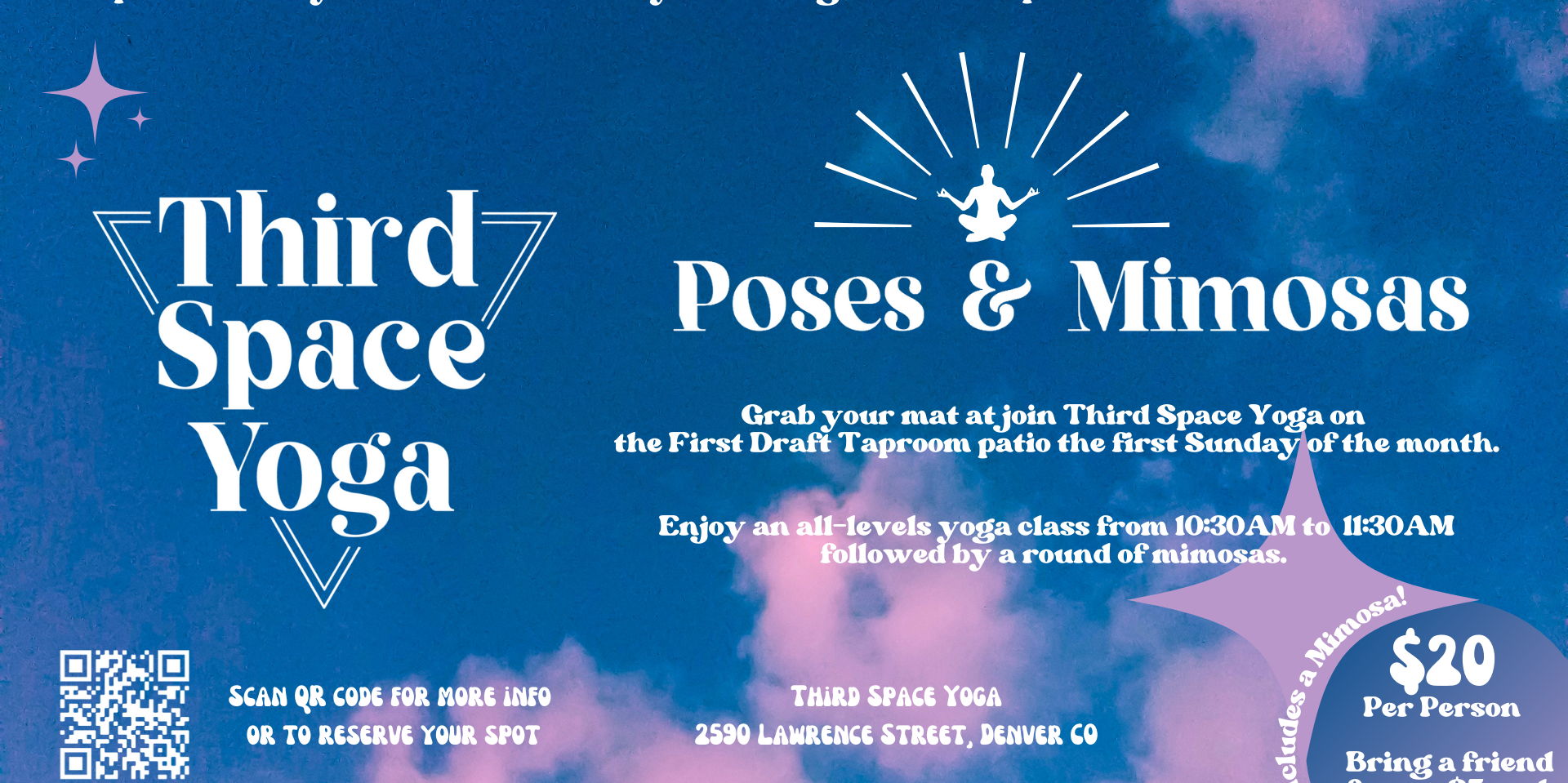 Poses and Mimosas presented by Third Space Yoga promotional image