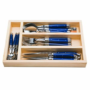 Blue - Laguiole Jean Dubost 24 Piece Flatware Set