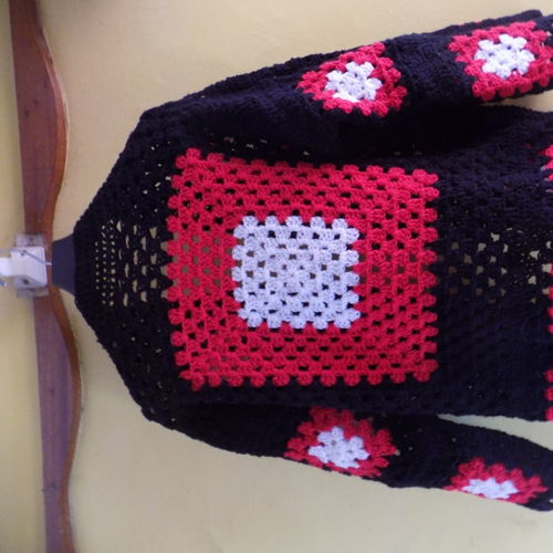 Granny square kaleidoscope crochet cardigan pattern