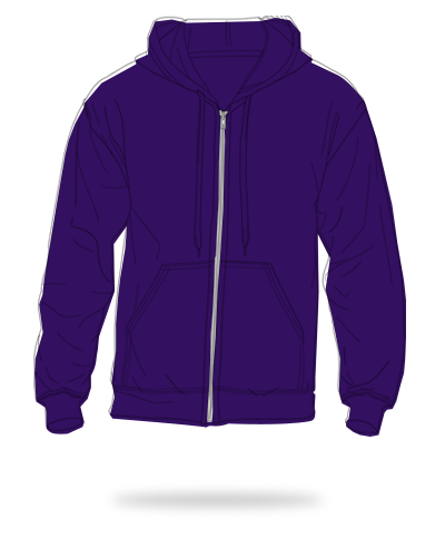 Purple adult fit cotton fleece full zip hoodie sj clothing manila philippines