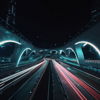 Imagen futurista de una autopista por la que circula información en forma de luz