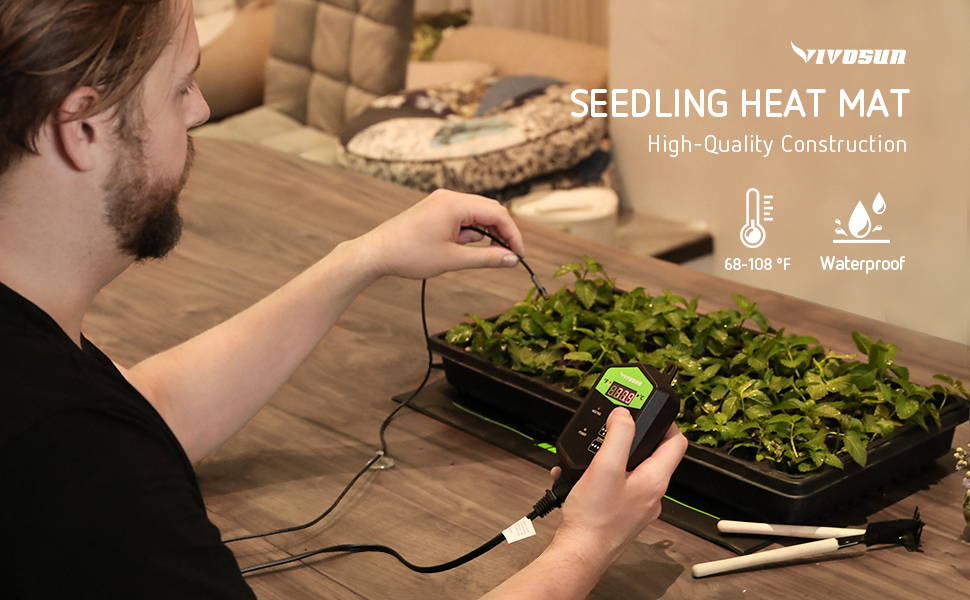 VIVOSUN Seedling Heat Mat High Quality Construction from 68-108 degrees, with waterproof ip67