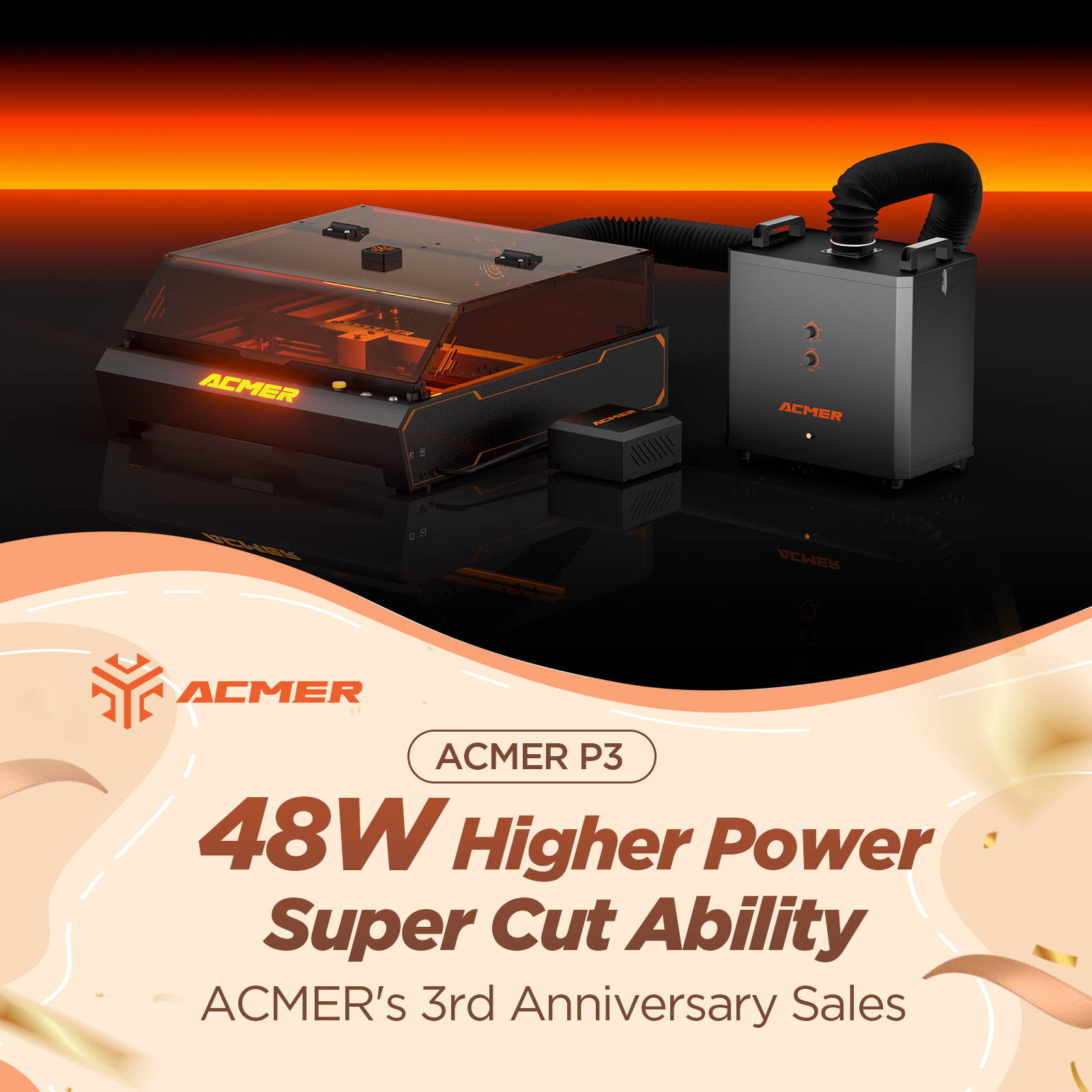 World's First Enclosed Dual Laser Engraver ACMER P3 will be Released Soon