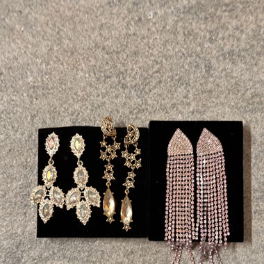 Set of evening /party earrings with rhinestones